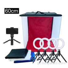 Caixa de luz portátil de 24 polegadas / 60 cm Kit tenda com LED Softbox